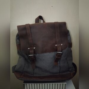 Canvas Leather Backpack